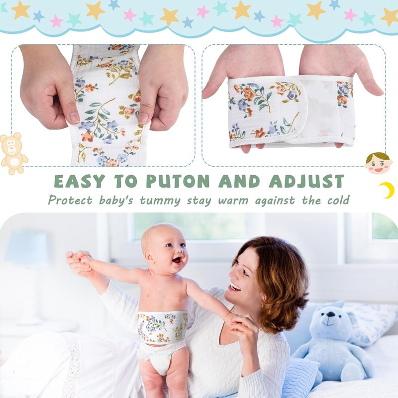 Vabean 8 Pcs Baby Infant Umbilical Cord Comfort Adjustable Cotton Belly Band for Protection, Baby Gifts for 0 To12 Months (Lovely) - Image 4